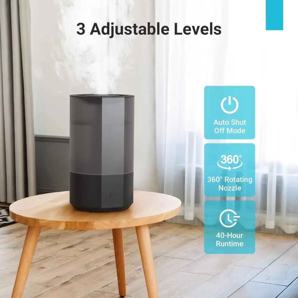 

Humidifier, Cool Mist Humidifiers with Ultrasonic Quiet, Auto Shut-off and Easy To Clean, Last Up To 40 Hours, Humidifier