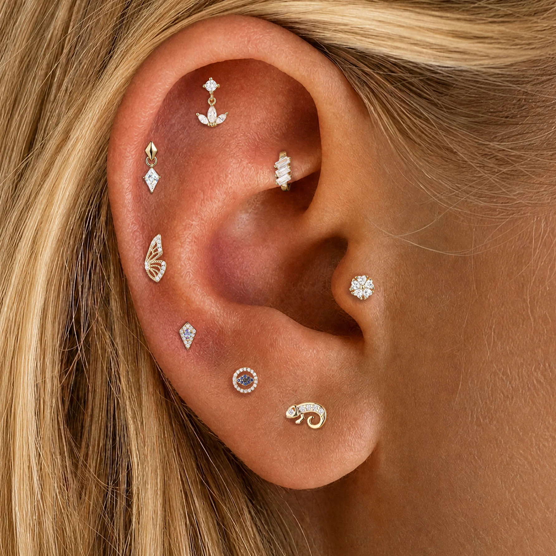 AIDE Pendientes de Plata de Le - Tragus Flat Back reseña y precio