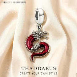 Hot 925 Sterling Silver Red Dragon Charm Pendants Spring Brand New Vintage Gift for Women Men Jewelry
