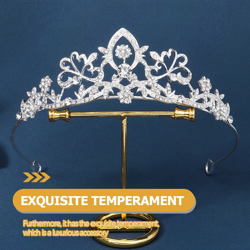 

Элегантный декор из сплава со стразами, аксессуары для волос невесты, нежный головной убор с короной для свадебного банкета, костюм, блестящая тиара