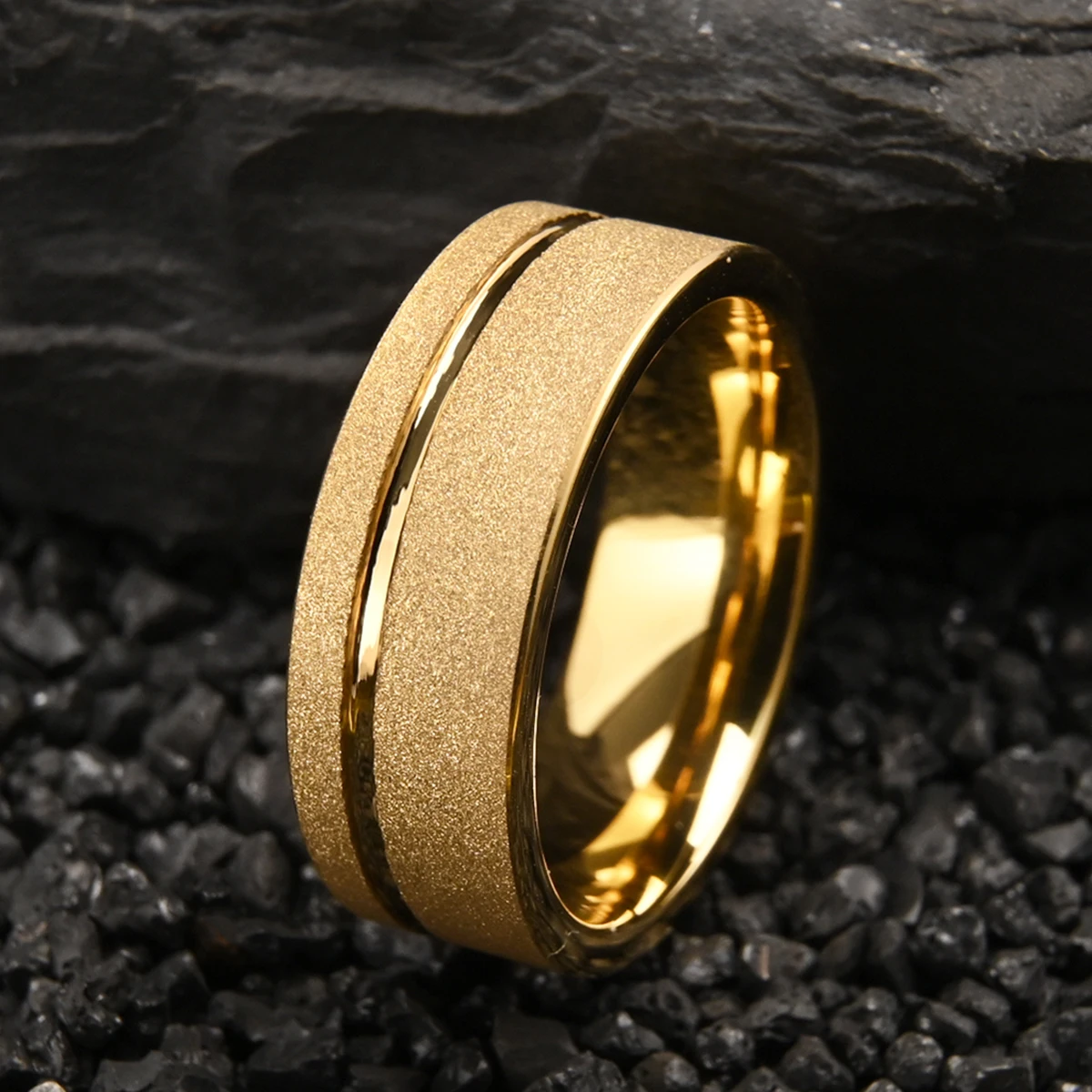 

anillos de matrimonio luxury promise rings for man joyas tungsten ring gold plated jewelry man jewellery accesorios hombre