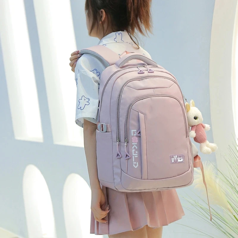 Teenager Backpack School Bag Back Pack For Girls Kids Child Female Women Class Schoolbag Bagpack Primary High Pink Book Children