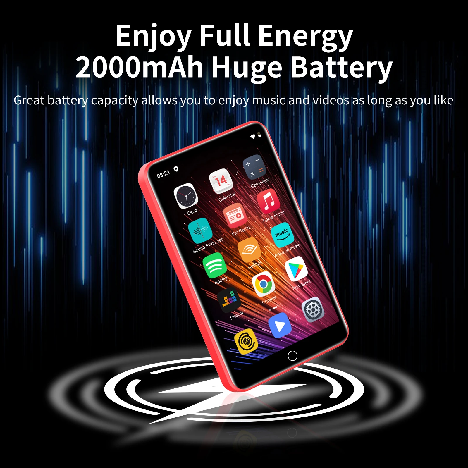 يدعم مشغل MP3 ZAQE بلوتوث وواي فاي، مشغل MP3 MP4 يدعم Spotify Audible、Pandora، حتى 512 جيجابايت