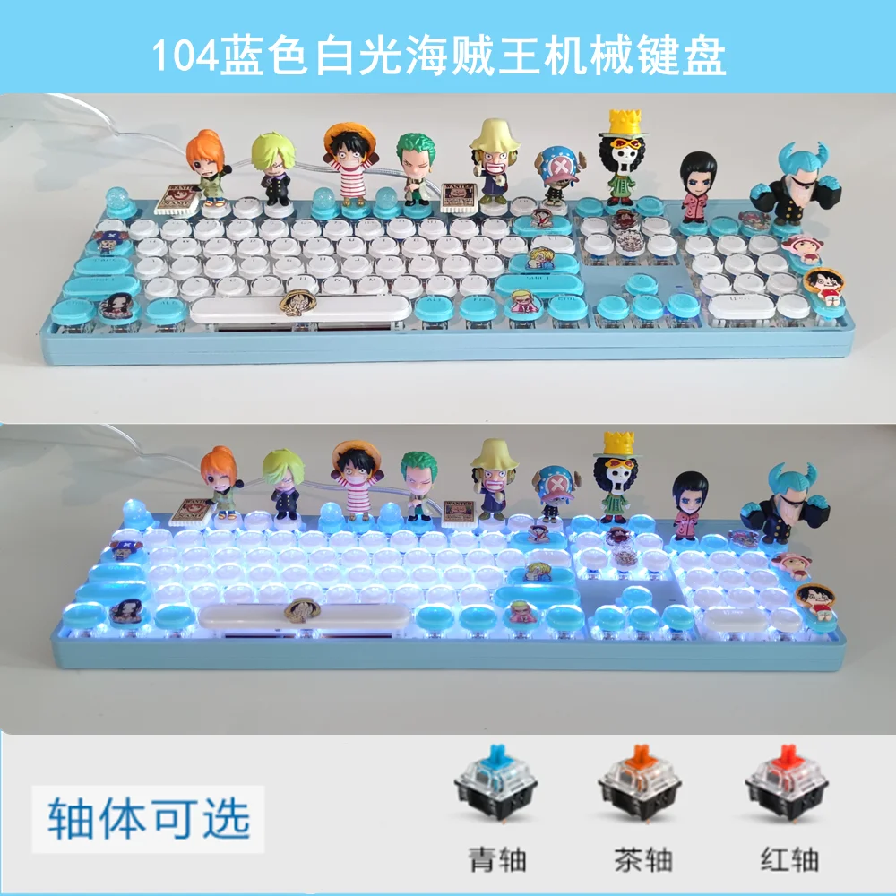 Anime Mechanical Keyboard One Piece Luffy Cosplay Wired Keyboard Kawaii Holiday Gift