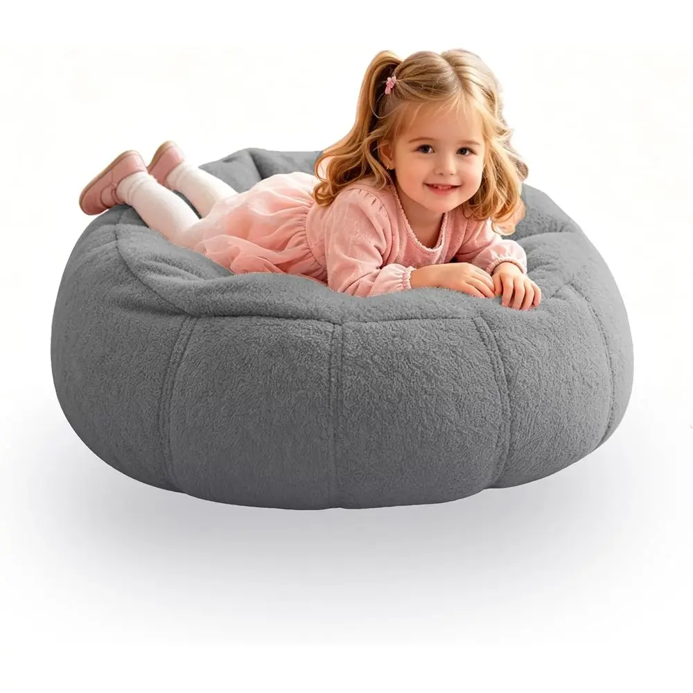 Kids Bean Bag Chair Memory Foam Toddler Chairs Comfy Bean Bag Chair Sofa Couch for Girls and Boys Pets Dogs/Cats Playroom Gray