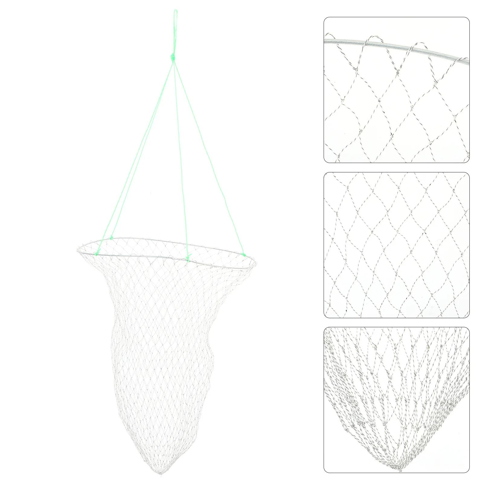 

Portable Foldable Drop For Fish Crabs Lobsters Nylon Mesh Landing Hoop Pier Fishing Net Crab Catcher Shrimp Cage Foldable