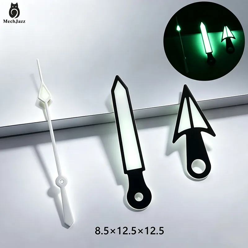 MechJazz Rose Gold NH35 Watch Hands, Green Luminous Hands Set, Fit for NH Series Movement, Watch Modification Parts