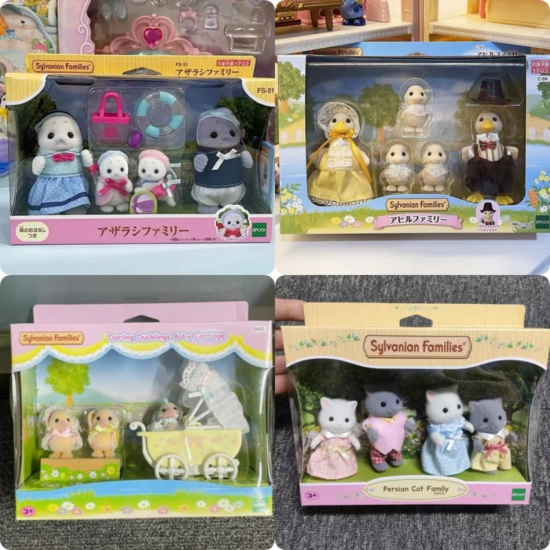 

Japan Sylvanian Families Anime Figure Persian Cat Family Sunny Rabbit Family Series Cute Kawaii Decorate Girl Birthday Gifts Toy