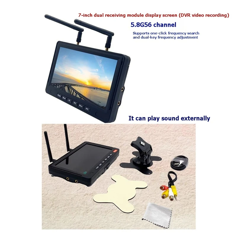 Super Sale RXCD2 5.8G 56CH FPV Monitor Dual Receiver for FPV Drone Racing