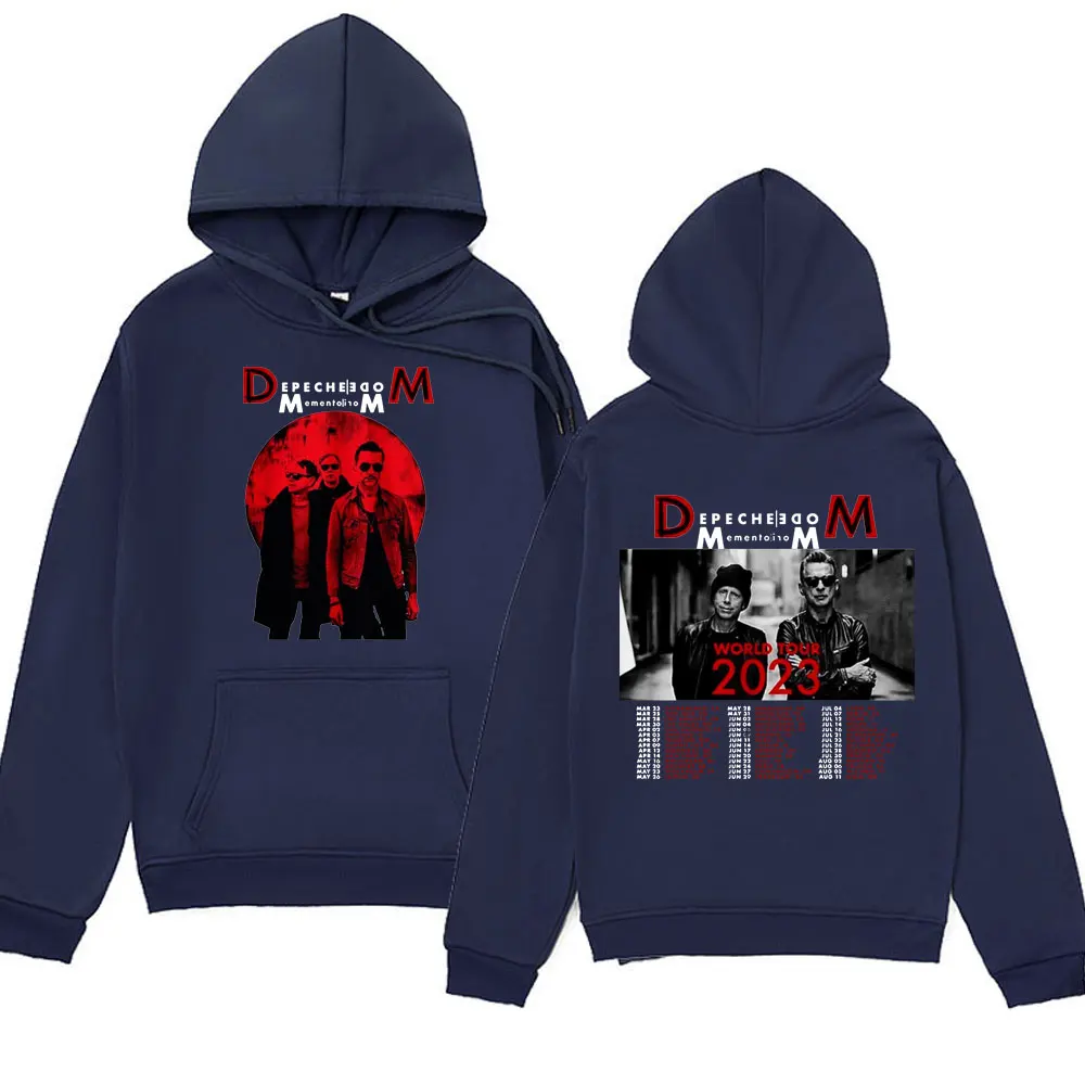 كنزة بغطاء رأس بطباعة جرافيك لموسيقى الروك البريطانية من Depche Memento Mori وللجنسين ، ملابس الشارع بحجم كبير وللجولة العالمية #5