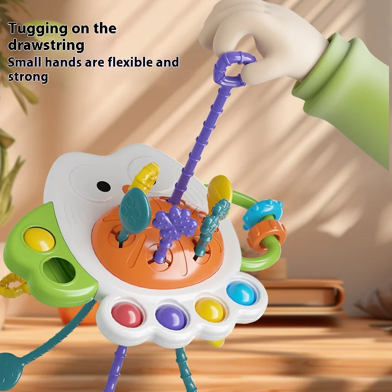 아기를위한 휴대용 만화 올빼미 장난감 지능 개발 치아 껌 Ringbell 재미 있은 그리기 아기 선물