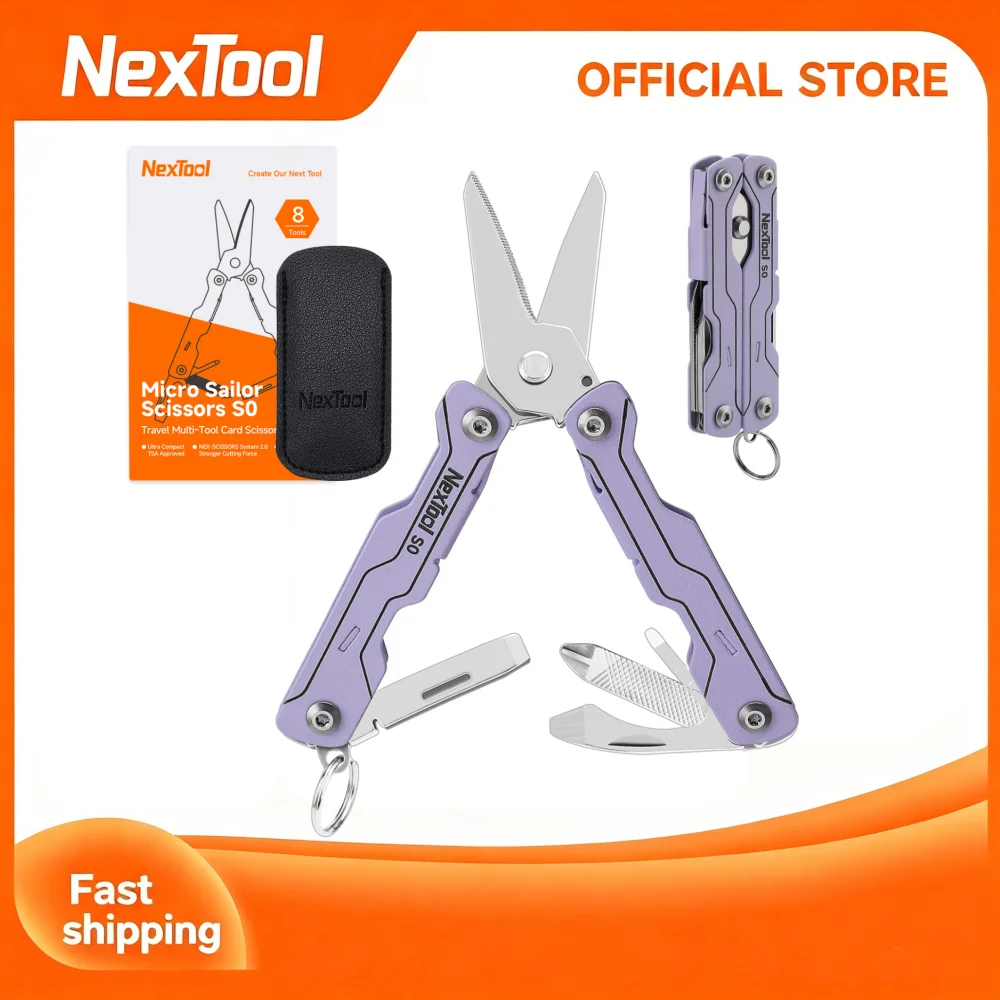 NexTool Micro Multitools S0 8 in 1 Mini Sailor Schaar Mini Pocket Multitool EDC Opvouwbare handgereedschap Camping Survival Multitool