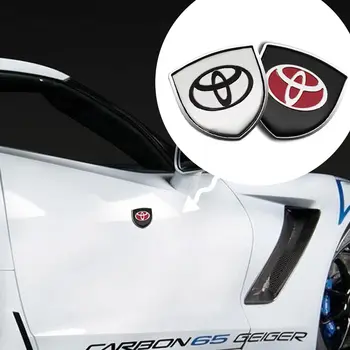 Pro Toyota Prius Corolla Yaris Camry Auris Rav4 Prado Fortuner 3D kovové samolepky na blatníky a kufry, odznak, emblém, nálepka, příslušenství 6 nejlepší prodej Černý znak Toyoty Prado - №2