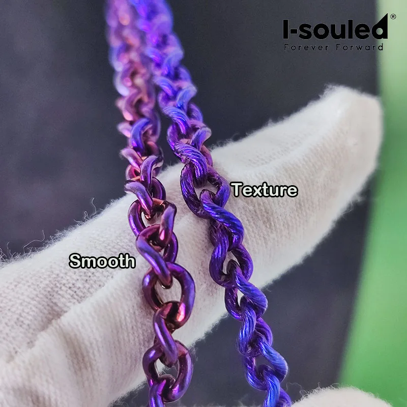 5mm Pure Titanium Anodized Rope Chain Necklace for Men Women Colorful Jewelry Accessory