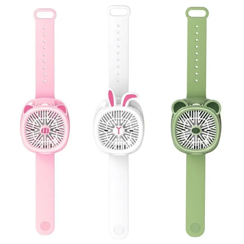 Folding Watch Fan Rechargeable Portable Wrist Strap Fan Mini Watch Hand-Held Fan Dropship