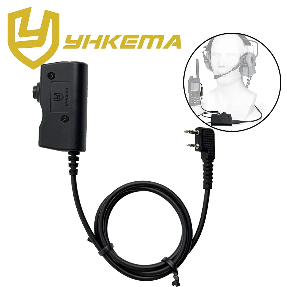 YHKEMA Tactical PTT Adapter – Button Activated Push-to-Talk Interface for Tactical Communication Headsets