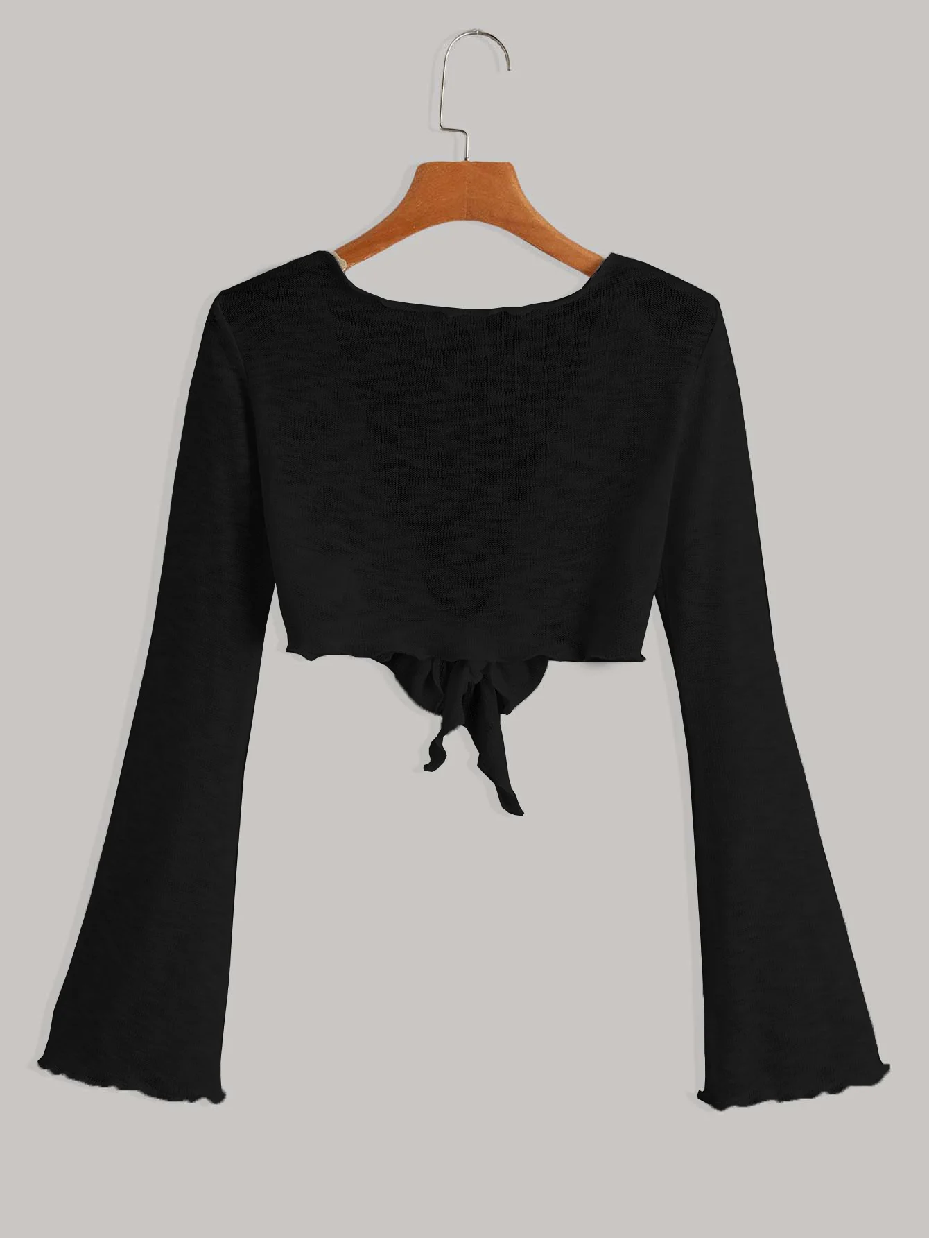 Elegante Sommer-Basic-Gaze-Strickjacke für Damen, stilvoll und bequem, leichter und atmungsaktiver Stoff – Detail 7