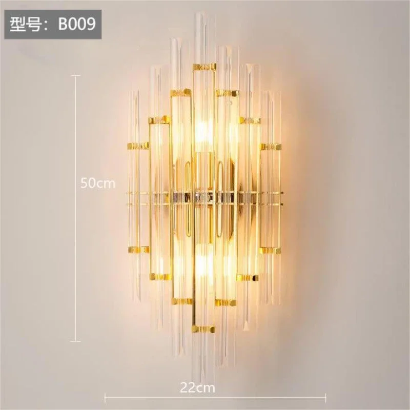 

Modern American Style Wall Lamp Golden Home Atmosphere Living Room TV Background WallLamp Bedroom Bedside Aisle LampS