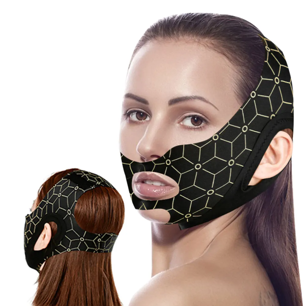 

Elastic V Shaped Mask Strap Double Press Face Sculpting Mask Double-Chin Reducer Face Slimming Bandage Jawline Face Lift Devices