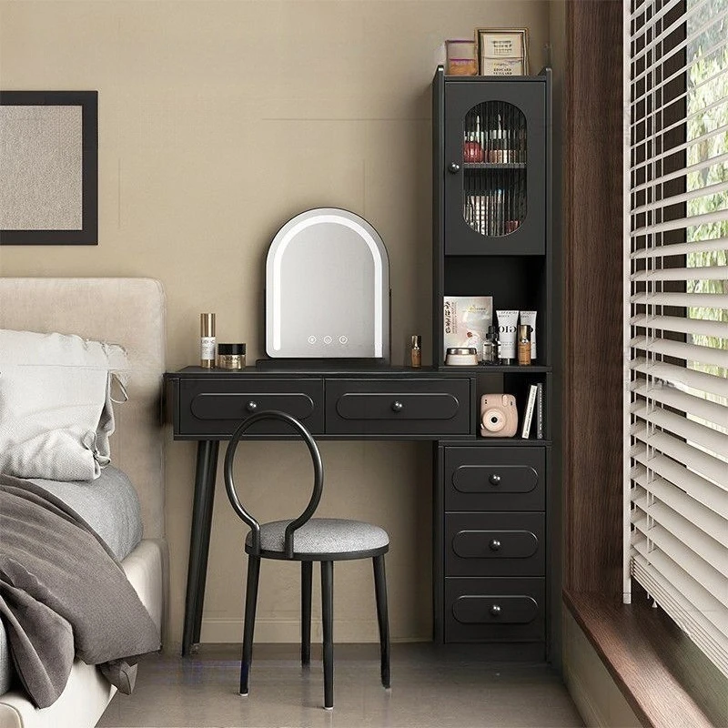 

Solid wood dresser chest integrated small apartment bedroom storage cabinet American retro style dressing table multi-layer