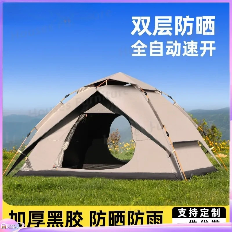 For Male Wolf Vinyl Double Layer Automatic Tent Outdoor Quick Open Portable Multi Person Camping Overnight Equipment