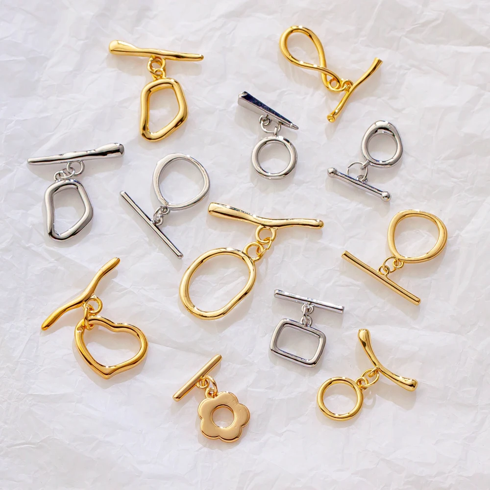 14k18k gold bag color retention OT buckle end buckle DIY handmade necklace bracelet accessories  4pcs