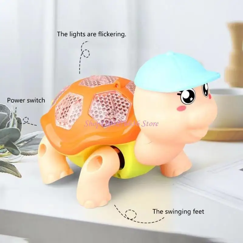 R6FD Musical Light Up Baby Robot Toy Interactive Walking Turtles For Early Childhood Education