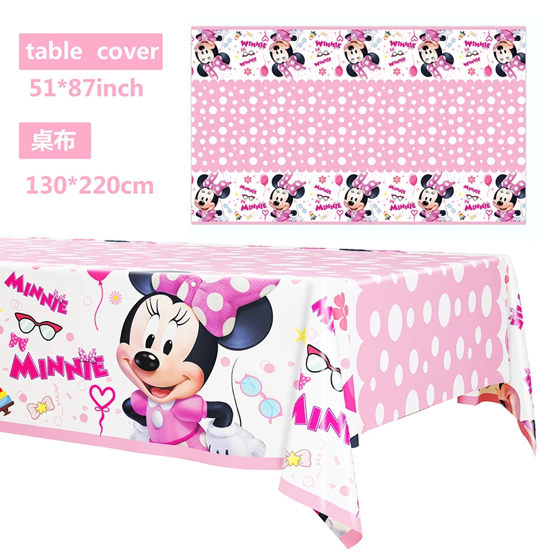 Disney Minnie Mouse Theme Birthday Party Shower Paper Disposable Tableware for girl favor DIY balloon Paper Cup Cake Plate Decor