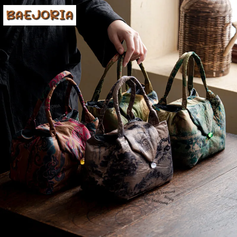 

Тканевые чехлы для чайников из хлопка с узором брокад, винтажные чехлы для чайников, портативные сумки для чайников, дорожные сумки для чайных наборов, украшения для посуды