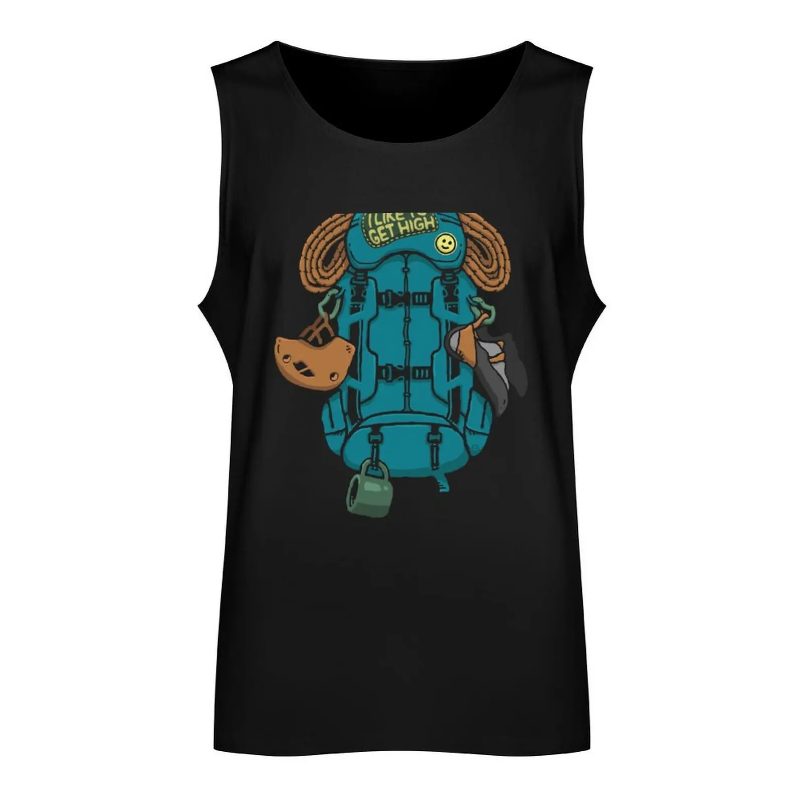 Climbing Backpack and Gears I Like to Get High Tank Top Men's summer vest gym shirt men T-shirt male gym