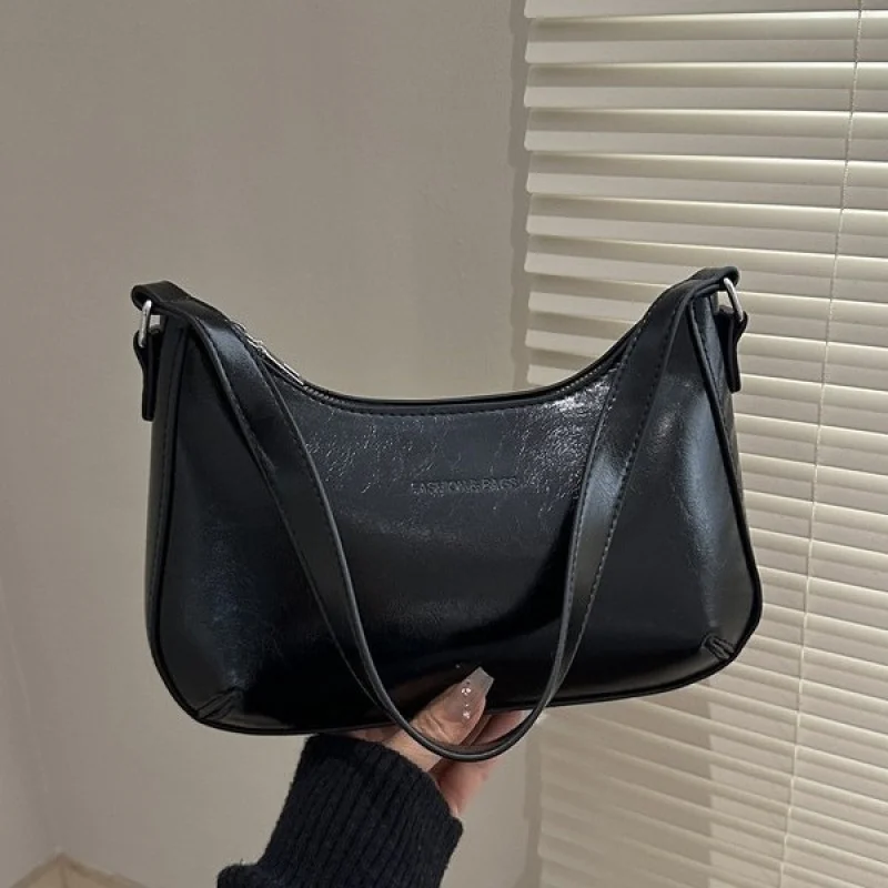 

New style women's underarm bag, fashionable wide shoulder strap, simple solid color shoulder bag, crossbody bag, versatile