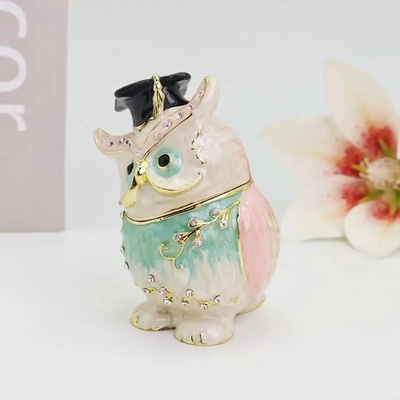 

Small Accessory Case Owl Doctor Decorative Storage Box Metal Texture