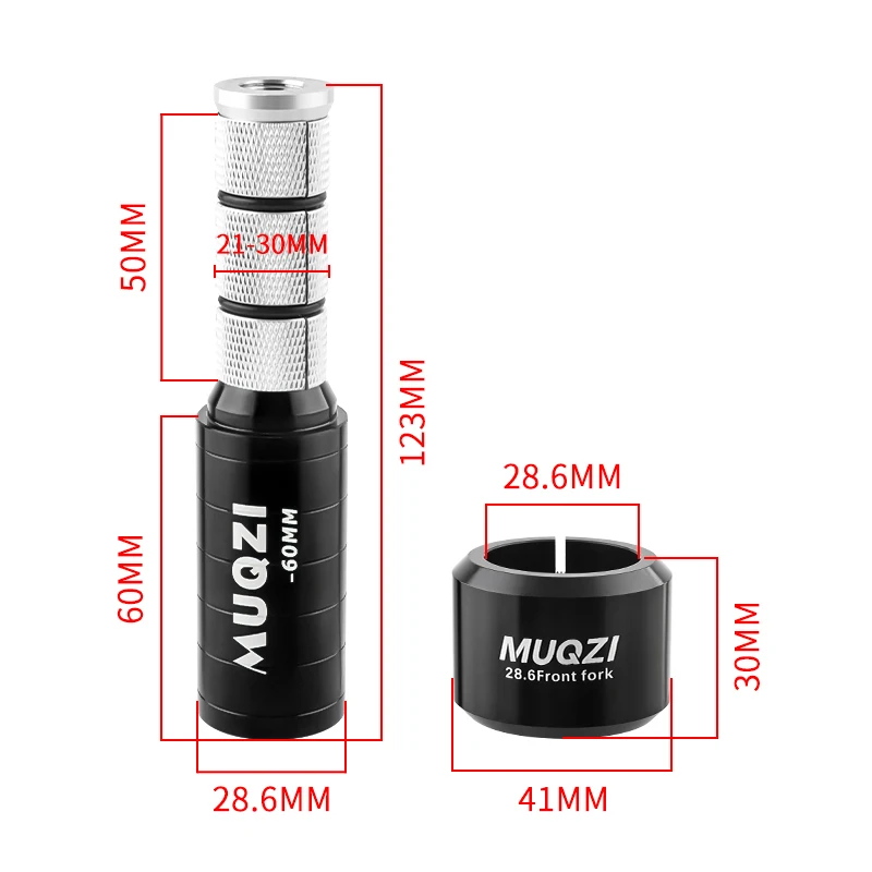 MUQZI Bike Fork Stem Extender Handlebar Stem Extension MTB Road Folding Bike Carbon Fiber Alloy Steel 28.6 Fork Extend Adapter