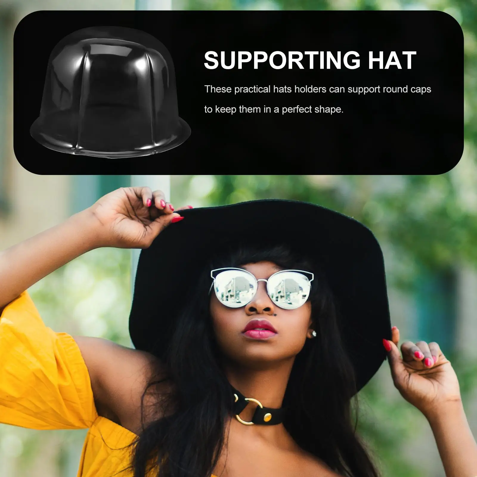 

8pcs Round Dome Hat Holders Plastic Cap Support Stand Display Rack PVC Material Lightweight Easy to Move Store Round