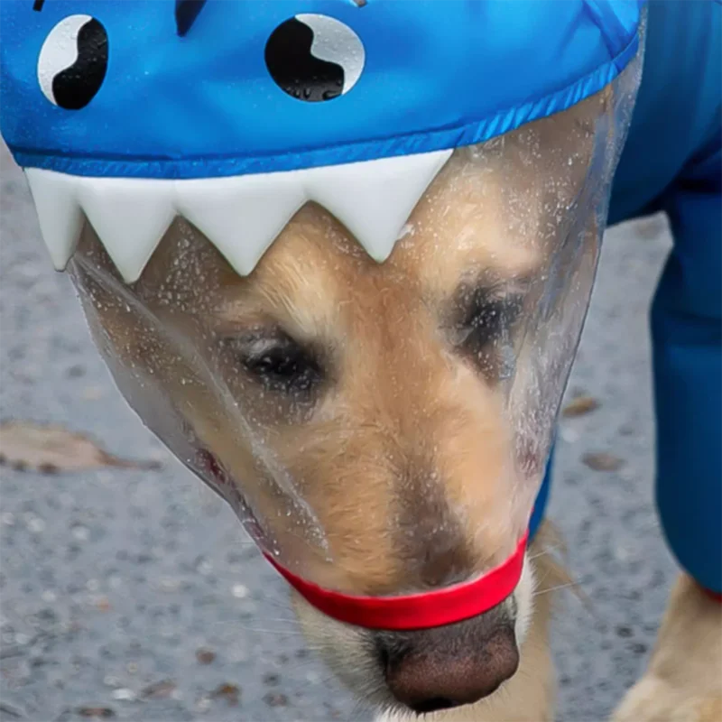 

Shark Shape Border Collie Raincoat Big Dog Rain Poncho Husky Outdoor Four Legs Waterproof Clothes