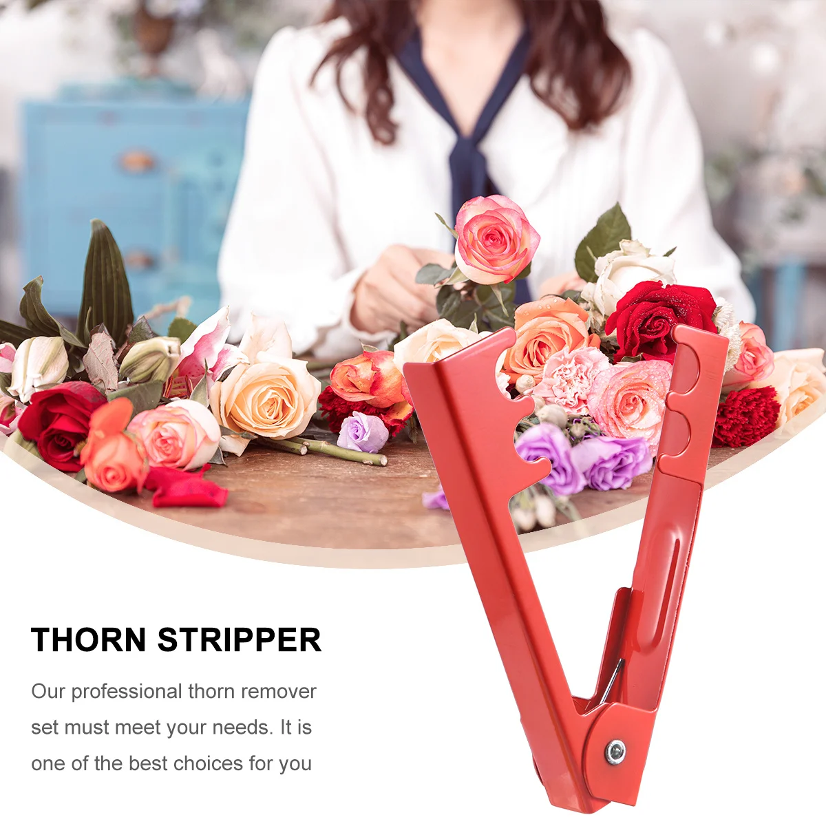 

1 set Rose Thorn Remover Tool Stainless Steel Durable Stripping Device For Leaf Thorn Removal Floral Diy Trimming