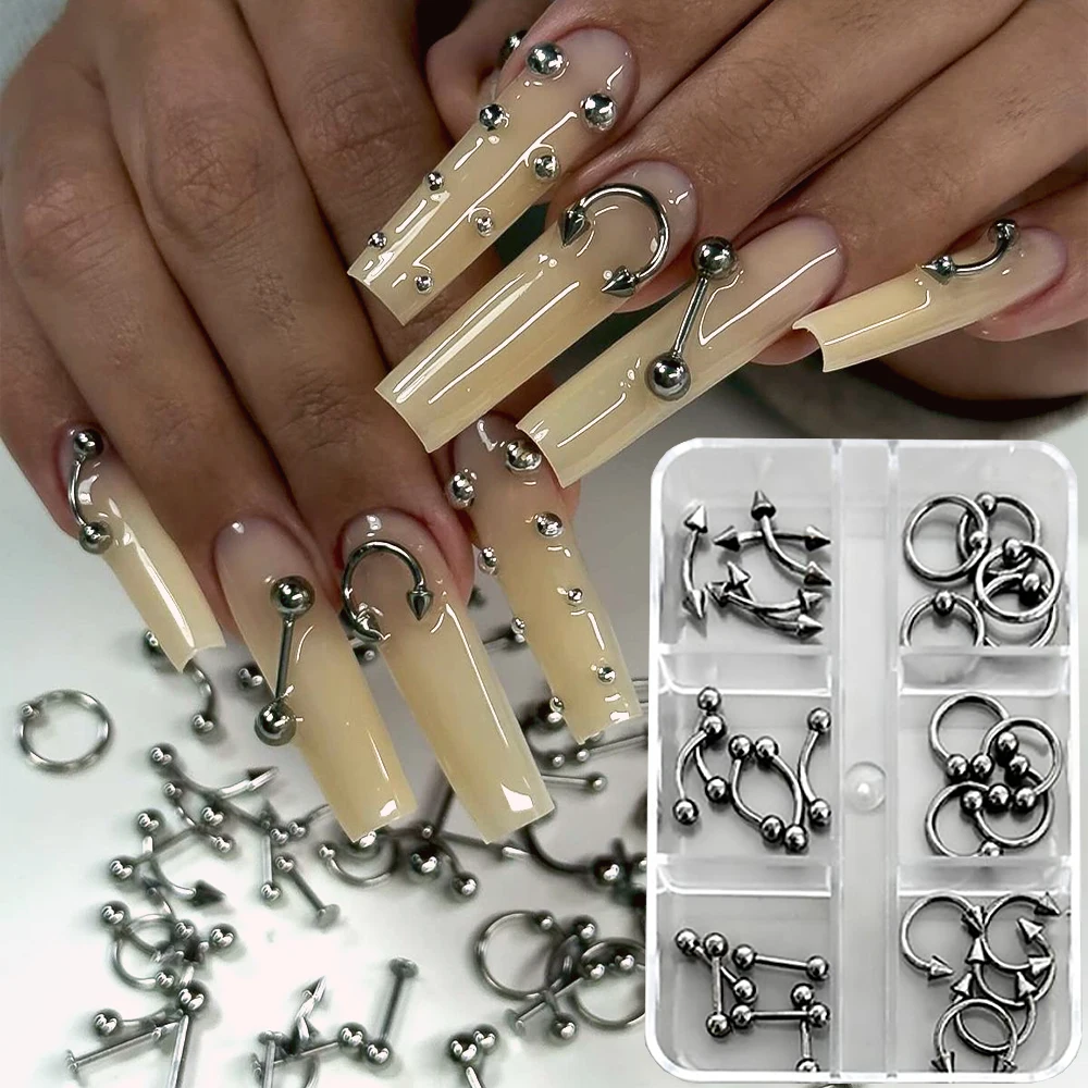 Y2K Tech Accessories - 30pcs Campuran Rivet Tindik Punk Paduan