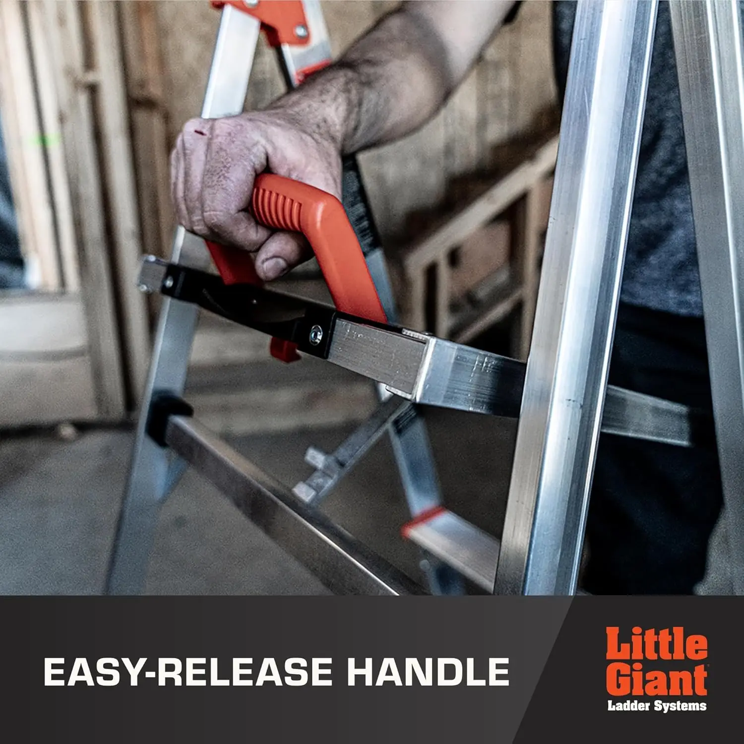 XMSJ.Ladder Systems Flip-N-Lite, 5-Foot, Stepladder, Aluminum, Type 1A, 300 lbs Rated (15273-001)