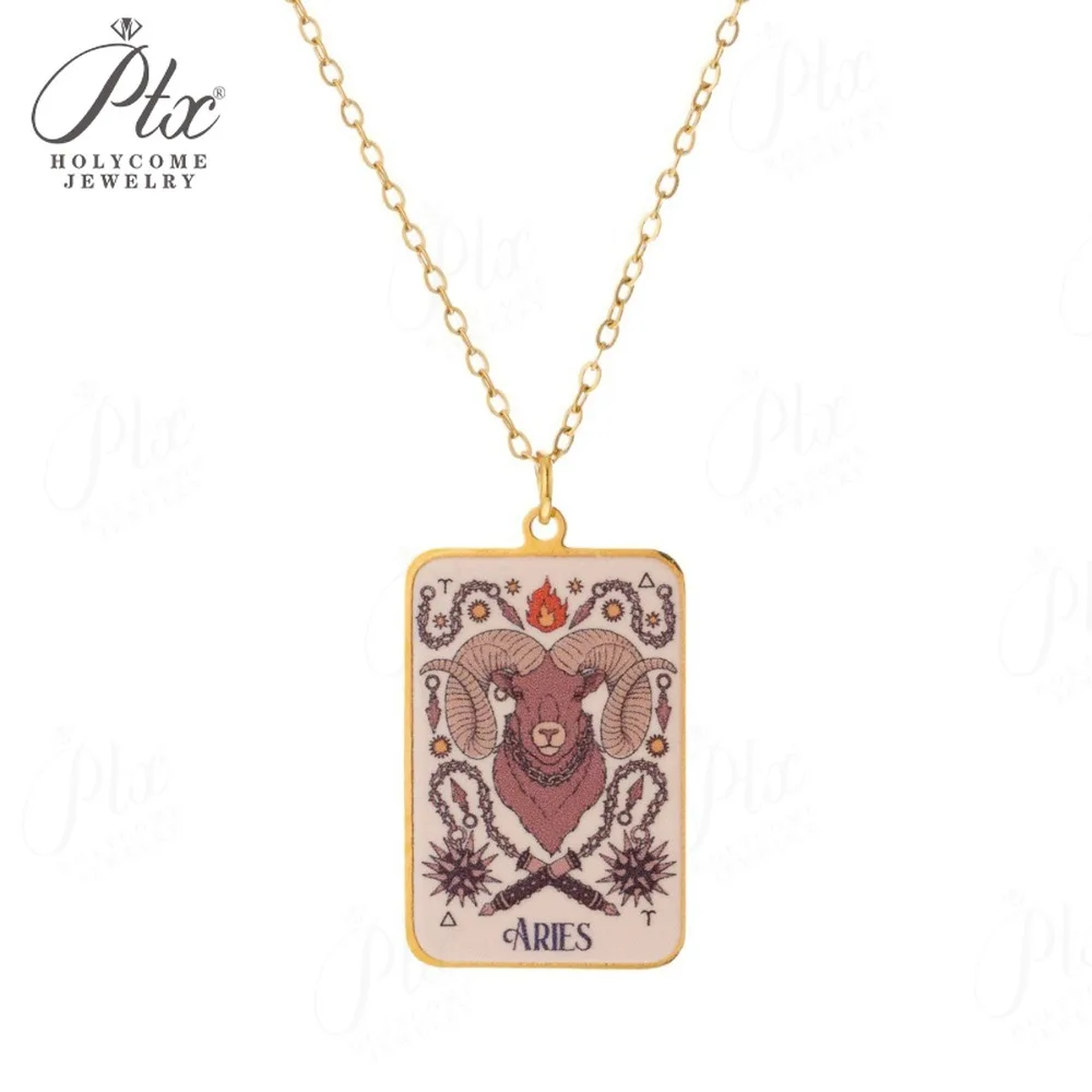 12 Sternzeichen Anhänger Halskette Unisex Design Tarot Schmuck Trendiges Geburtstagsgeschenk für Sie Einzigartige Kollektion im Angebot Großhandelspreis – Detail 15