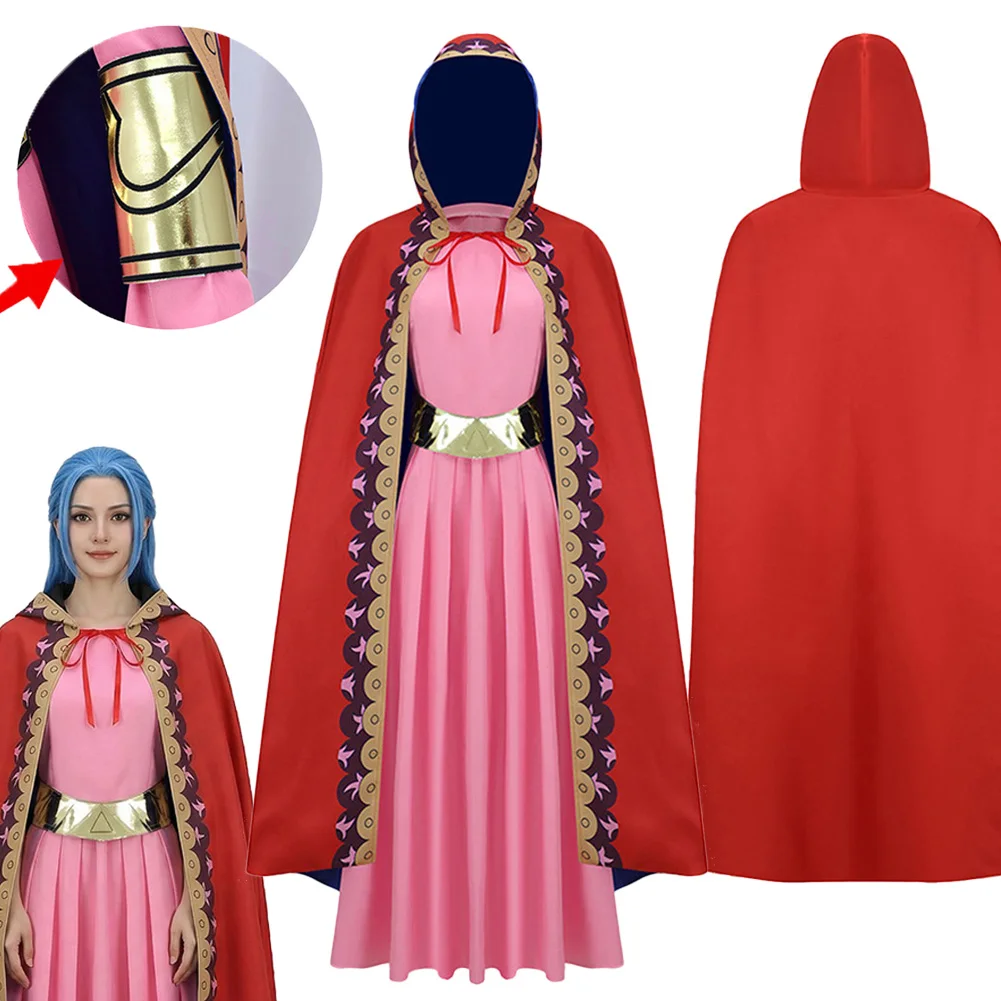 

Костюм пиратки Мисс Нефертари Виви: Розовое платье для косплея, фэнтези, 2026, по мотивам живого акционерного сериала, женский пиратский костюм, маскировка, наряд на Хэллоуин