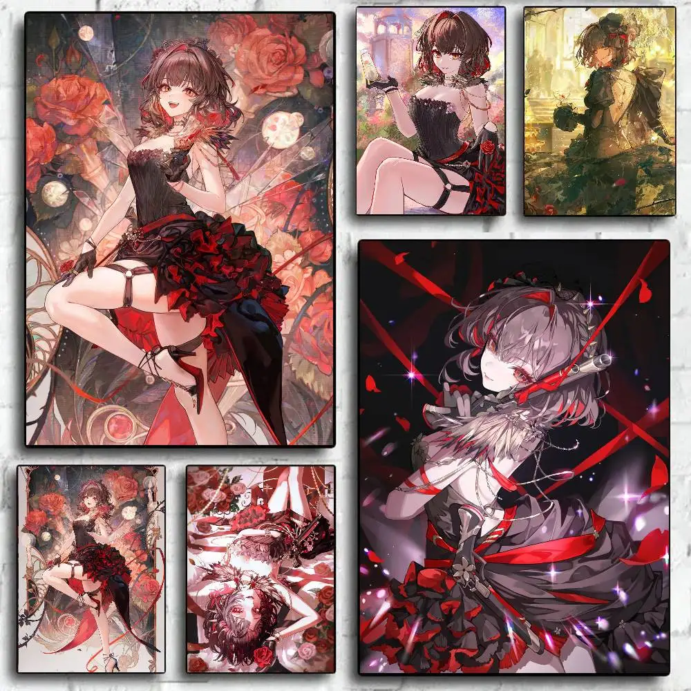 Red Rose Game S-silver Palace Poster Art Sticky Wall Waterproof Home Living Room Bedroom Bar Aesthetic Decoration