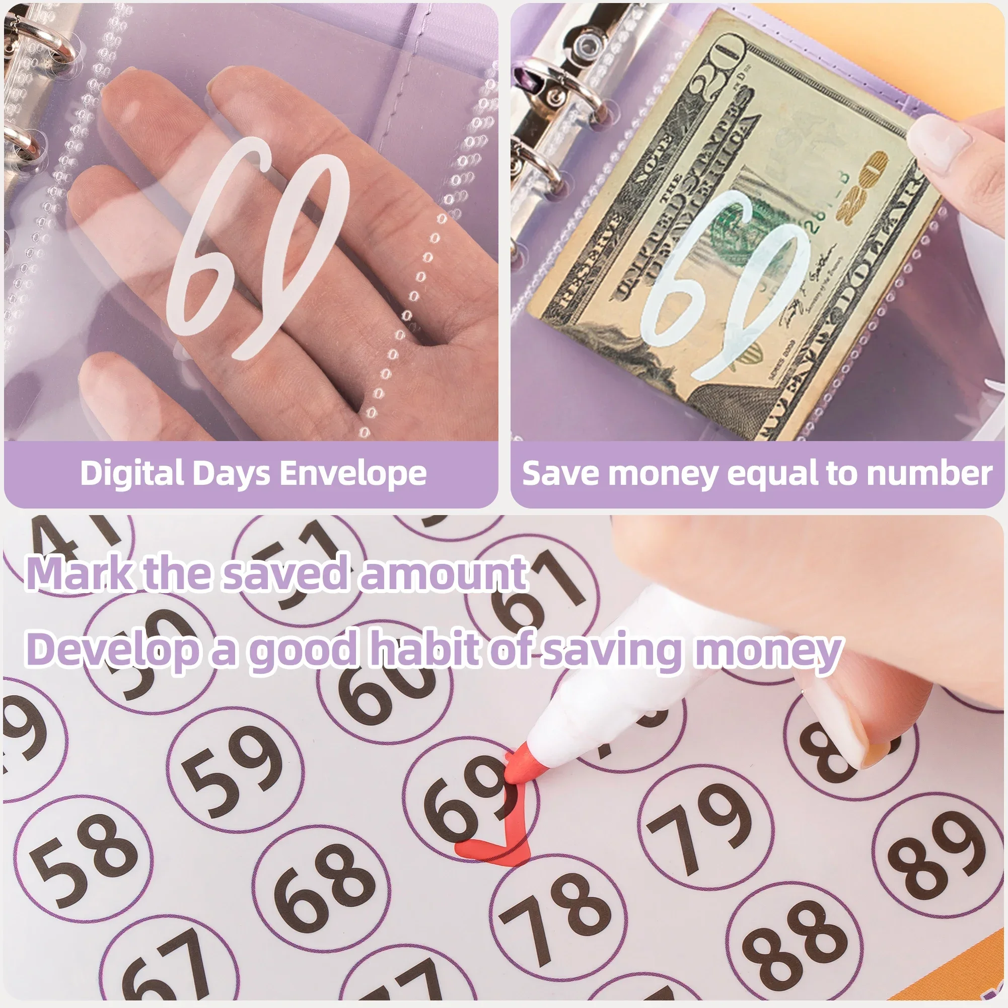 Savings Challenges 100 Envelope Challenge Laser Binder Easy and Fun Way To Save $5,050 Binder with Cash Envelopes