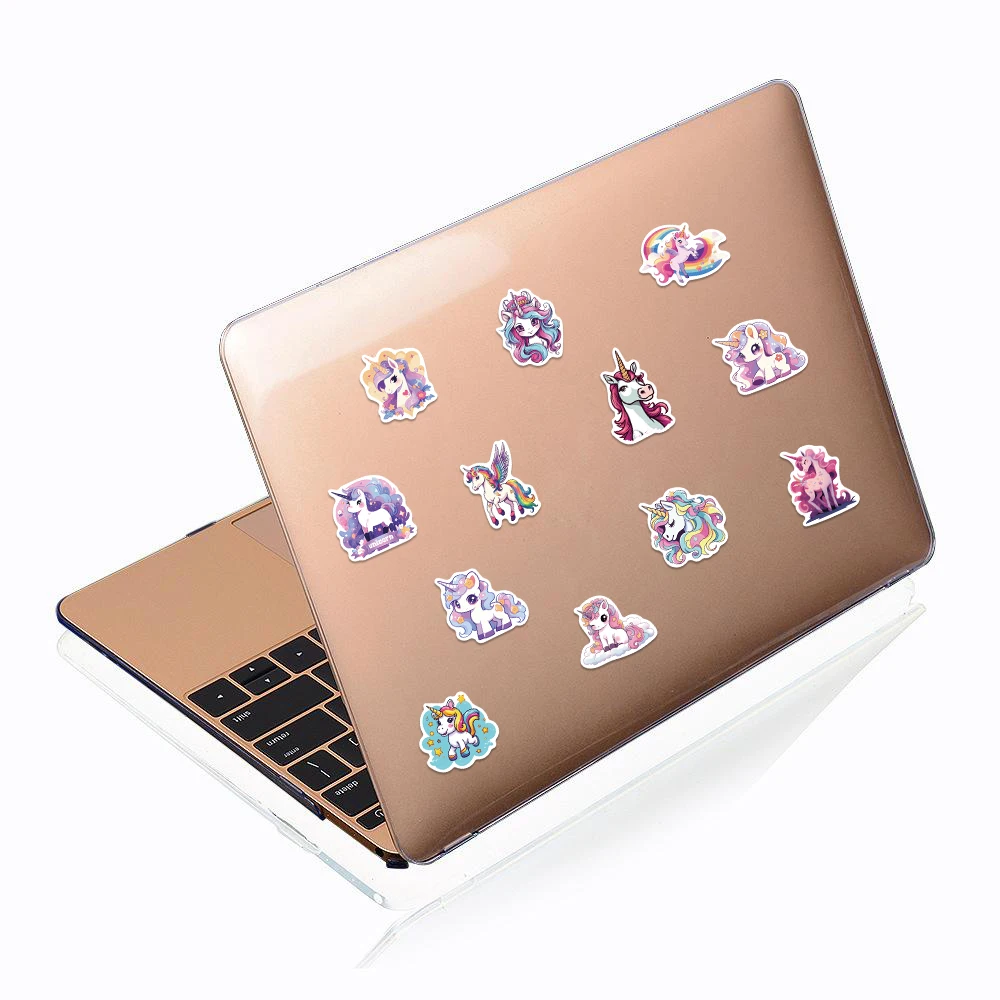 50pcs Cartoon Cute Rainbow Unicorn Stickers Pack for Scrapbooking Laptop Travel Luggage Laptop Wall Car Decoration Decal