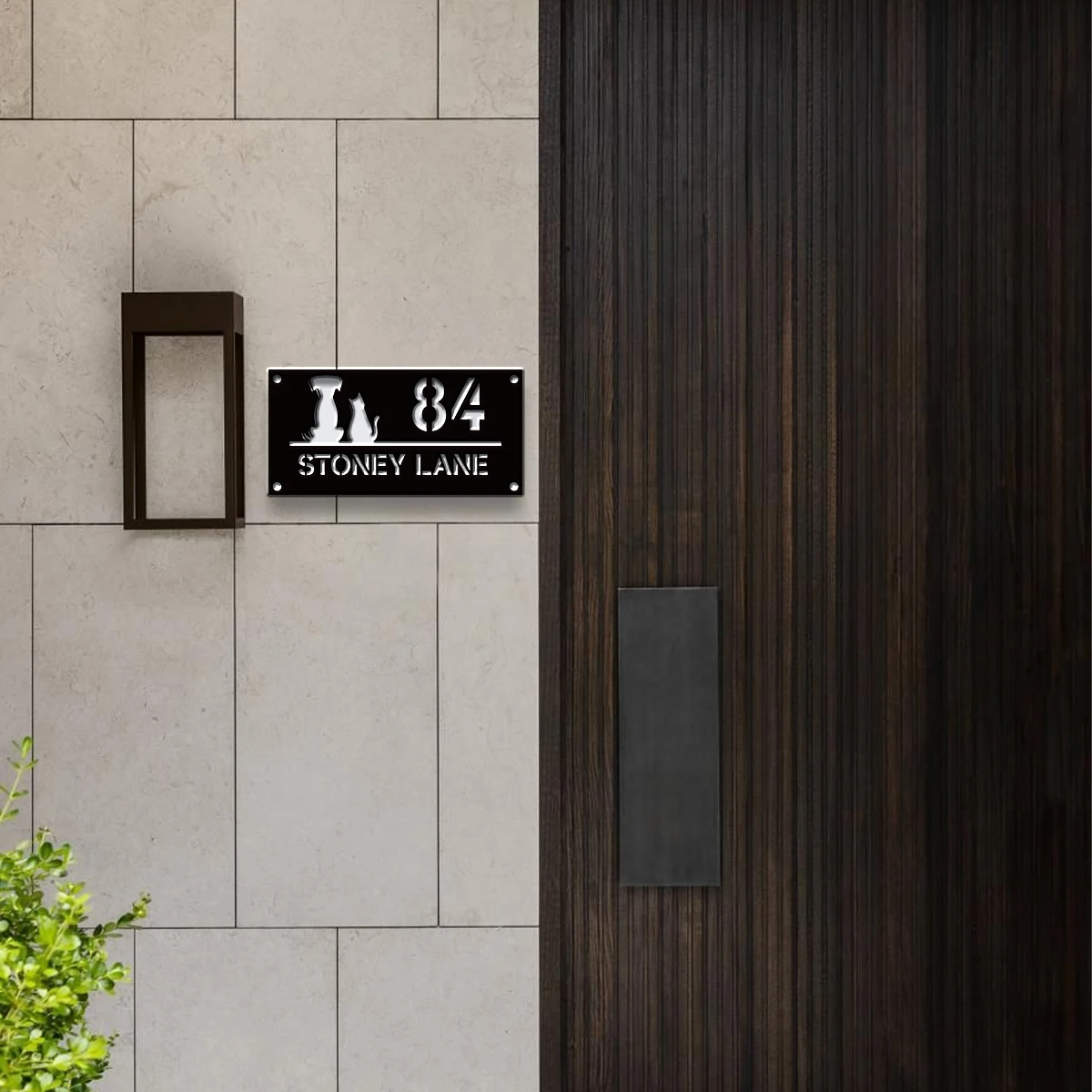 1pc Custom Number&Text Dog Cat Acrylic Double Layer House Number Sign,Address Door Number,Home Apartment Mailbox Decor