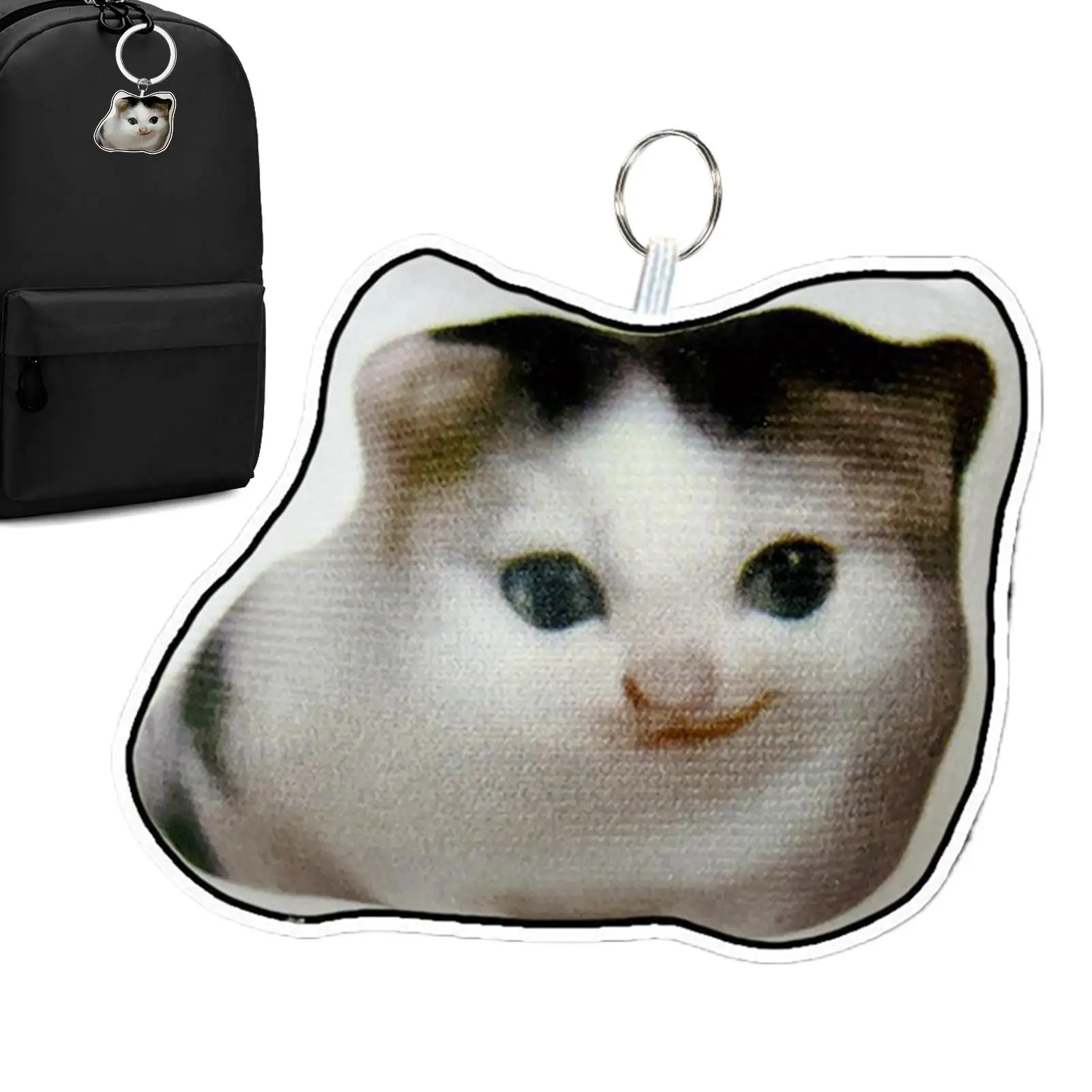 Funny Keychain Pendant Animal Key Ring with Sound Adorable Backpack Keyring Pendant Cat Keychain Meme Keychain Pandant Cute Gift