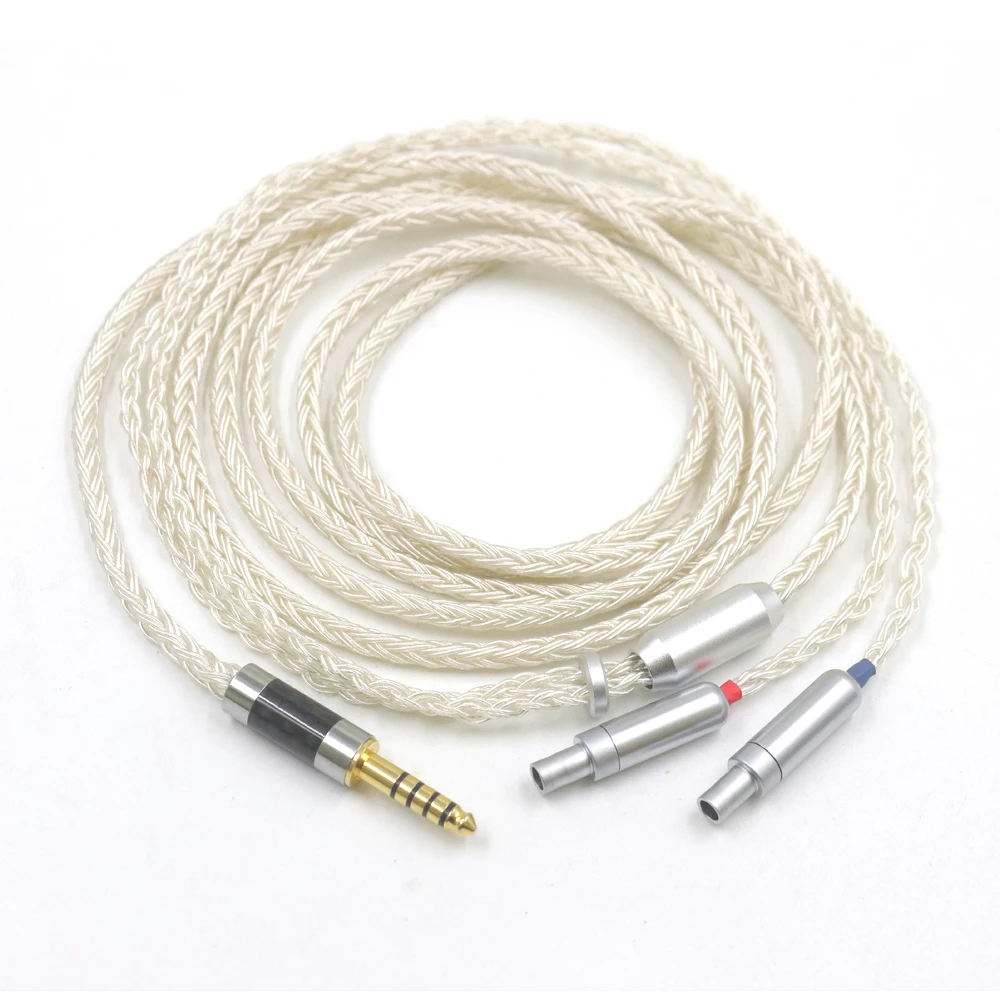 HIFI 3,5/2,5/4,4 mm zbalansowany srebrny kabel UPOCC do słuchawek HD800 HD800S HD820