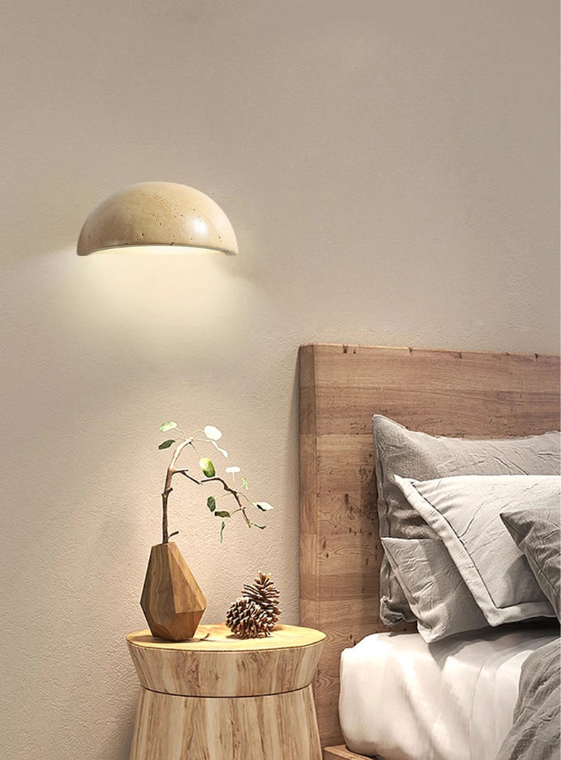 Mini LED Wall Light Natural Stone Sconce
