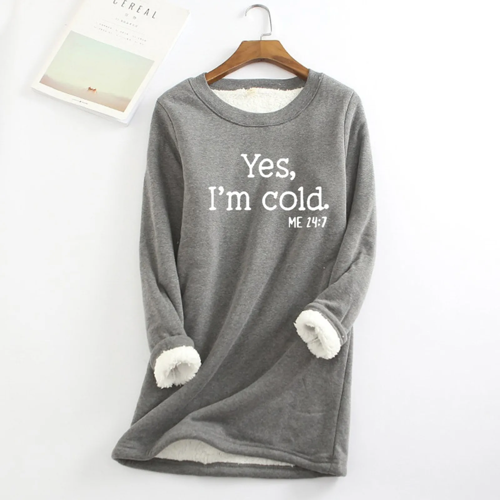 Winter Fleece Hoodies Thermal Women Thick Fleece Sweatshirt Letter Print Long Sleeve Jumber Coat Female Oversize Hooded Pullover