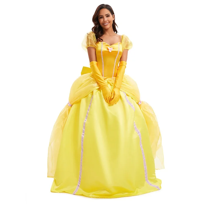 

loween Costume Beau And the Beast Belle Princ Skirt Cosplay Cross-Border Chinese Manufacturer Spring 2025 Stage Wear