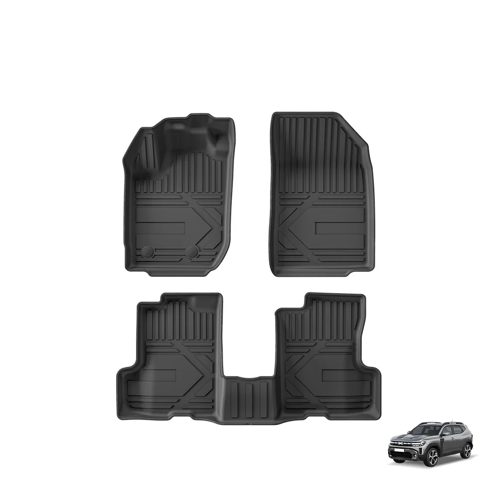 for Dacia Duster 2018-2024 Petrol Power Car Floor Mats Trunk Pad TPE 3D Foot Mat Set Accessories Left Rudder